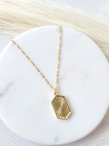 Sunburst Tag Necklace