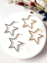 Load image into Gallery viewer, Star Hoops - Gold Filled