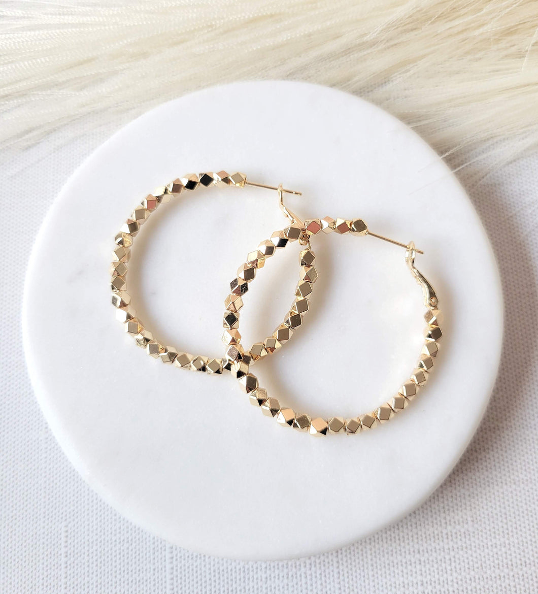 Large Flat Bead Hoops