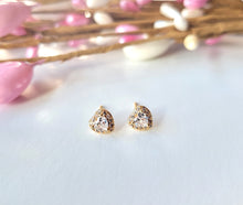 Load image into Gallery viewer, CZ Heart Studs