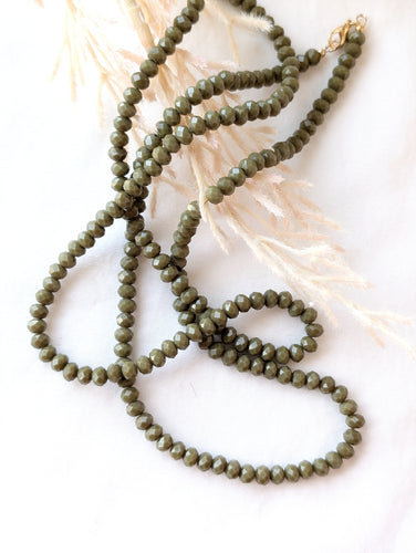 Olive Beaded Necklace