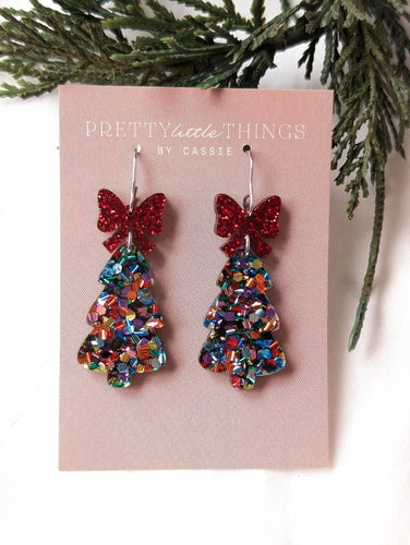 Red Bow Confetti Trees