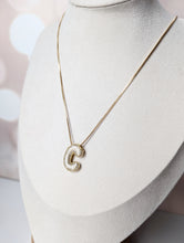 Load image into Gallery viewer, Pre Order CZ Bubble Initial Tag Necklace