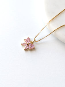 Pink Bow Necklace