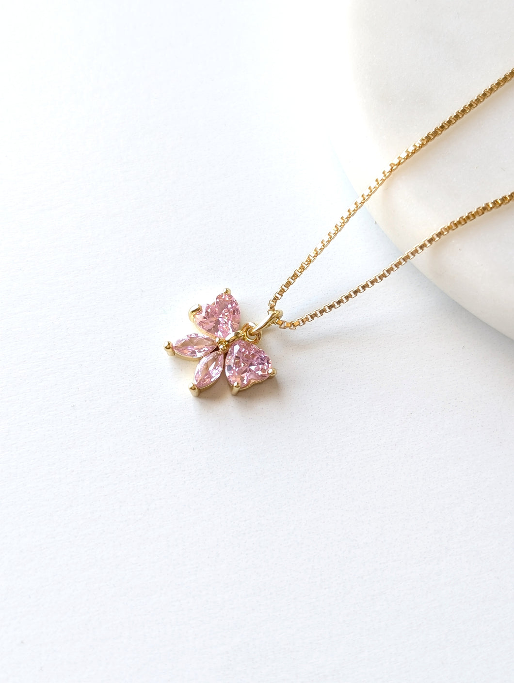 Pink Bow Necklace