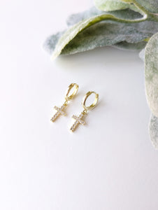Pave Cross Huggies