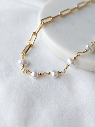Pearl Half Paperclip Choker