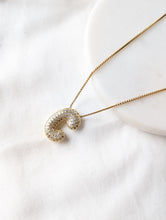 Load image into Gallery viewer, Pre Order CZ Bubble Initial Tag Necklace