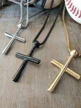 Load image into Gallery viewer, Baseball Bat Cross Necklace