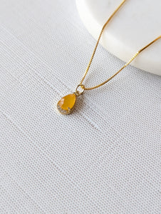 Golden Topaz Teardrop Necklace
