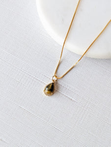 Tiger Eye Teardrop Necklace