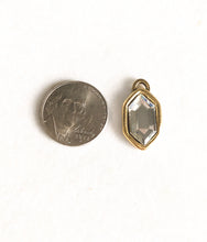Load image into Gallery viewer, Antiqued Crystal Hexagon Charm