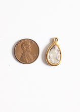 Load image into Gallery viewer, Antiqued Crystal Teardrop Charm