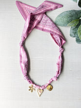 Load image into Gallery viewer, Mauve Multi Charm Scarf Necklace