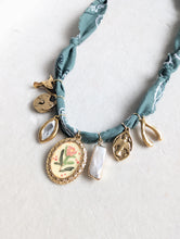 Load image into Gallery viewer, Dusty Sage Vintage-Inspired Charm Bandana Necklace