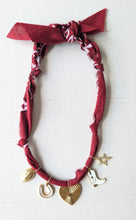 Load image into Gallery viewer, Red Gameday Charm Bandana Necklace