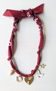 Red Gameday Charm Bandana Necklace