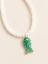 Load image into Gallery viewer, Moonstone Jade Fish Necklace
