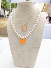 Load image into Gallery viewer, Orange Game Day Heart Necklace