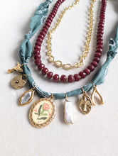 Load image into Gallery viewer, Dusty Sage Vintage-Inspired Charm Bandana Necklace