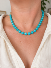 Load image into Gallery viewer, Aqua Chunky Beaded Necklace