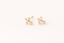 Load image into Gallery viewer, Dainty Pearl Cross Studs