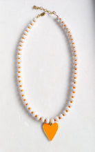 Load image into Gallery viewer, Orange Game Day Heart Necklace