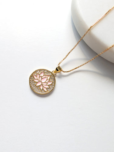 Pink Lotus Necklace