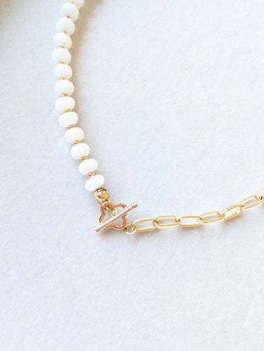 Snowfall Beaded Link Necklace