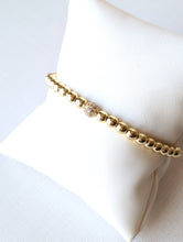 Load image into Gallery viewer, Pave Center Gold Filled Beaded Bracelet