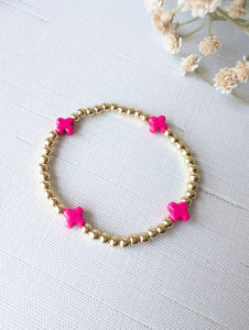 Pink Cross Gold Bracelet