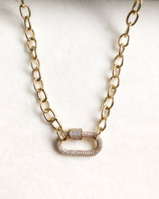 Load image into Gallery viewer, Luxe Pave Carabiner Necklace