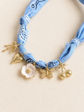 Load image into Gallery viewer, Blue Floral Charm Necklace