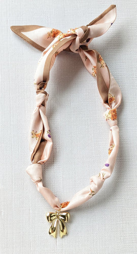 Wildflower Bow Scarf Charm Necklace