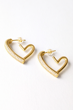 Load image into Gallery viewer, Swoop Heart Hoops