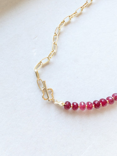 Holly Berry Beaded Link Necklace
