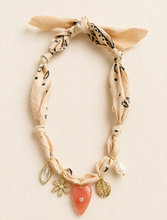 Load image into Gallery viewer, Tan Heart Bandana Charm Necklace