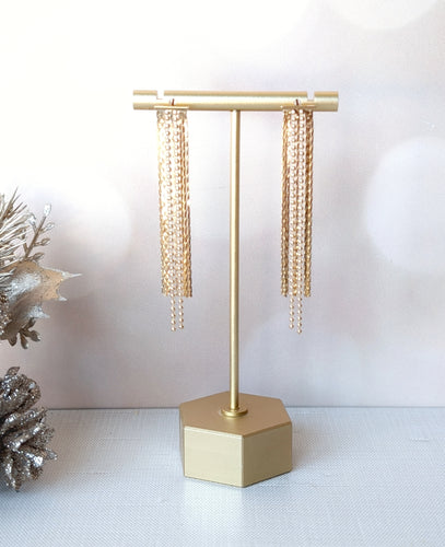 Golden Cascade Fringe Earrings