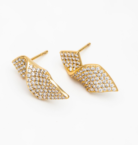 Luxe Pave Curve Studs