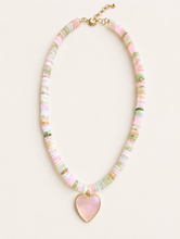 Load image into Gallery viewer, Sweet Pea Heart Pendant Beaded Necklace
