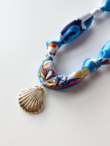 Ocean Shell Scarf Charm Necklace