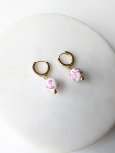 Pink Bloom Bead Huggies