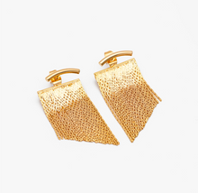 Load image into Gallery viewer, Golden Fringe Jacket Earrings