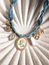 Load image into Gallery viewer, Dusty Sage Vintage-Inspired Charm Bandana Necklace