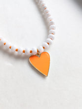 Load image into Gallery viewer, Orange Game Day Heart Necklace