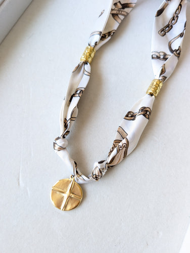 Reversible Vintage Heart Scarf Charm