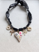 Load image into Gallery viewer, Black Bandana Charm Necklace