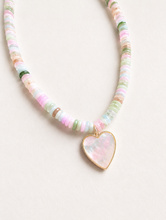 Load image into Gallery viewer, Sweet Pea Heart Pendant Beaded Necklace