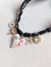 Load image into Gallery viewer, Black Bandana Charm Necklace