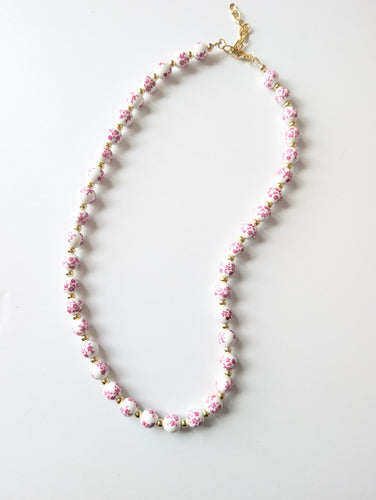 Pink Bloom Porcelain Necklace